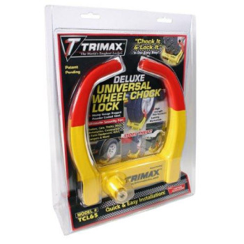 Trimax TCL65 Wheel Chock Lock , Yellow/Red, 7.25in