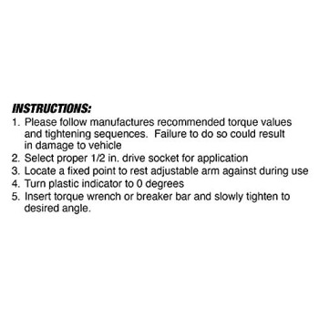 Performance Tool M205 1/2 Drive Torque Angle Gauge