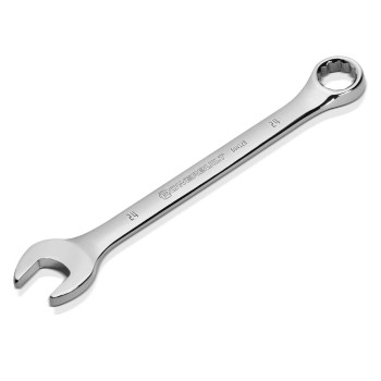 Powerbuilt 24mm Metric Combination Wrench, 12 Point Double Ended Box and Open End, 15 Degree Offset Polished 644128