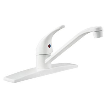 Dura Faucet DF-NMK600-WT RV Swivel Kitchen Sink Faucet (White)