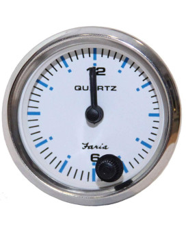 FARIA BEEDE 13891 Chesapeake Stainless Steel Analog Clock (Quartz) - 2, White