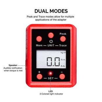 NEIKO 20743A 3/4?Drive Digital Torque Adapter | 150-750 Foot-Pound | Audible Alert Signals Torque Setting | Calibrate Digital and Analog Torque Wrench