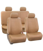 FH-PU001114 PU Leather Car Seat Covers Solid Tan color