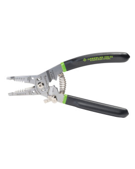 Greenlee 1955-SS Stainless Steel Wire Stripper for 10-18 AWG Solid and 12-20 AWG Stranded, Heavy-Duty Stripper, Cutter, and Crimper Tool