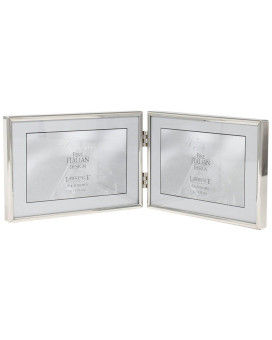 Lawrence Frames Hinged Double Simply Metal Picture Frame, 6 by 4-Inch, Silver