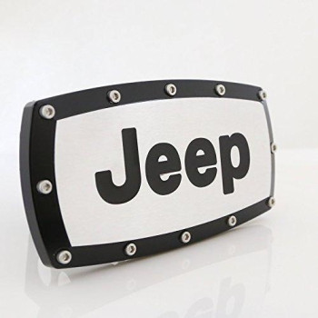 Elite Automotive Products, Inc. Billet Tow Hitch Cover for Jeep (Black Trim)
