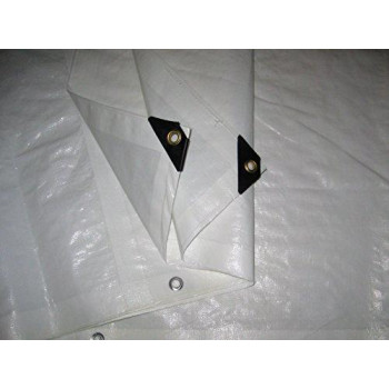 8 Ft. X 10 Ft. Heavy Duty 6 Oz. White Tarp 11-12 Mil Thick