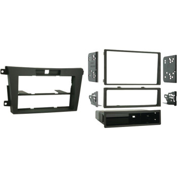 1 - 2008 Mazda CX-7 Single or Double DIN Installation Kit, Designed specifically for the installation of double DIN radios or 2 single DIN radios, Quick release, snap-in ISO mount system with custom trim ring, 99-7508