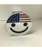 Us Flag Happy Face Hitch Cover