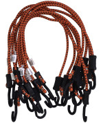 Kotap MABC-32 All- Purpose Adjustable Bungee Cords with Hooks, 32-Inch, Orange/Black, 10 Count