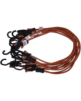 Kotap MABC-36 All- Purpose Adjustable Bungee Cords with Hooks, 36-Inch, Orange/Black, 10 Count