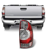 For 05-15 Toyota Tacoma Pickup Truck Red Clear Rear Tail Lights Brake Lamps Passenger Right Side Replacement