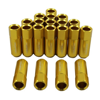 JDMSPEED Gold 60MM Aluminum Extended Tuner Lug Nuts Replacement for Wheel Rims M12X1.5 20PCS