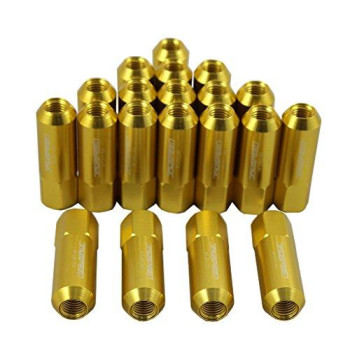 JDMSPEED Gold 60MM Aluminum Extended Tuner Lug Nuts Replacement for Wheel Rims M12X1.5 20PCS