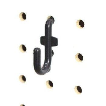 JSP Manufacturing Plastic Black J Style Pegboard Hooks Garage Tool Storage fits 1/4 Pegboard Holes (Pegboard NOT Included) (50)