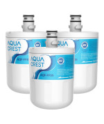 AQUA CREST 5231JA2002A Refrigerator Water Filter, Replacement for LG LT500P, GEN11042FR-08, ADQ72910911, ADQ72910901, ADQ72910907, Kenmore 9890, LFX25974ST, LMX25964ST, 3 Filters