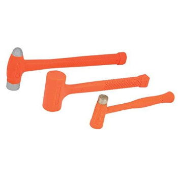 Performance Tool M7234 Dead Blow Hammer Set with Brass Cap, Ball-Peen, and Dead Blow Hammers and Urethane Coating, Orange (3-Piece)