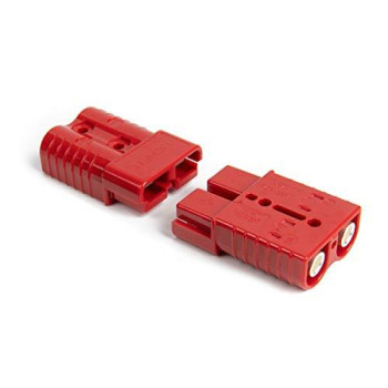 HYCLAT 2-4 Gauge Battery Quick Connect/Disconnect Wire Harness Plug Connector Recovery Winch Trailer, Pack of 2, Red