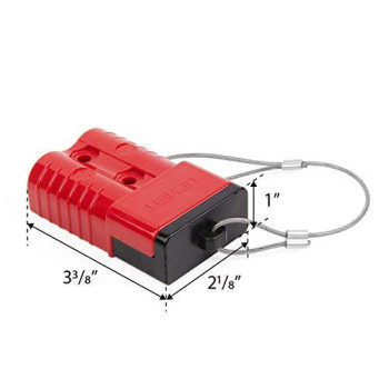 HYCLAT 2-4 Gauge Battery Quick Connect/Disconnect Wire Harness Plug Connector Recovery Winch Trailer, Pack of 2, Red