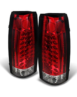 For 88-98 Chevy C/K Series Pickup Truck GMC Sierra Rear Red Clear LED Tail Lights Brake Lamps Pair