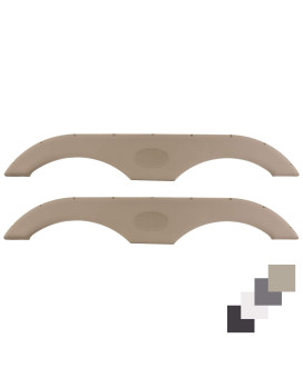 Pair of RecPro Tandem Trailer Fender Skirt in Tan for RVs, Campers and Trailers | Made in USA