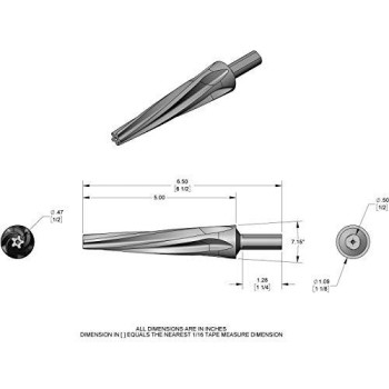 Speedway Motors Tapered Ball Joint Reamer, 7 Degree, High-Speed Steel Construction, Proper Fitting for Ball Joints & Tie Rod Ends, 1/2 Shank, Long-Lasting