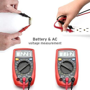 Etekcity Digital Multimeter, AC DC Voltmeter Amp Volt Ohm Current Meter, Electrical Voltage Outlet Circuit Tester With Continuity Resistance Diode Test ,Two Build-In Ceramic Fuses, Red, MSR-R500