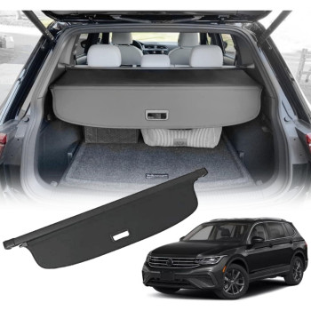 VESUL Retractable Cargo Cover Compatible with Volkswagen VW Tiguan 2024 2023 2022 2021 2020 2019 2018 Security Shade Shield Tonneau Cover Anti-Peeping Luggage Privacy Screen