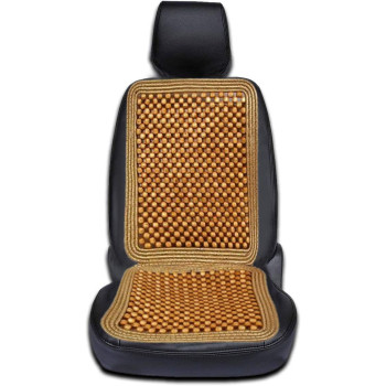 VaygWay Wood Beaded Comfort Seat Cushion Seat Cover - Wooden Beaded Car Seat Cover - Natural Wood Double Strung Beads - Massage Comfort Cover Car Seat - Universal SUV Auto Office Home