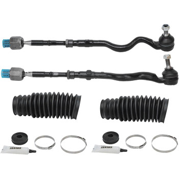 Bapmic Left & Right Tie Rod Assembly + Rack Boot Kit for BMW 3 Series E46 325Ci 325i 328Ci 328i 330Ci 330i Z4