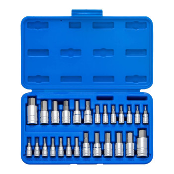 Neiko 01144A Tamper-Proof Hex Bit Socket Set, 26 Pieces | SAE (5/64-9/16?? and Metric (2-14MM)