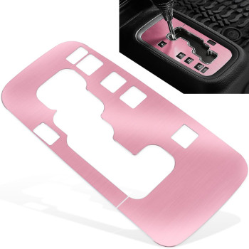 Trim Gear Frame Cover Gear Shift Box Cover For Jeep Wrangler 2012-2018 JK JKU Sport Sahara Freedom Rubicon Unlimited Gear Shift Panel Cover Trim Interior Decoration Accessories Aluminum (Pink)