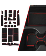 CupHolderHero fits Honda CRV Accessories 2017-2022 Premium Custom Interior Non-Slip Anti Dust Cup Holder Inserts, Center Console Liner Mats, Door Pocket Liners 22pc Set (Red Trim)