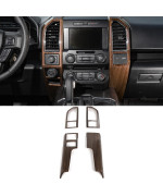 Voodonala for F-150 2015-2020 Wood Color Central Control Cover Frame Trim for Ford F150 2015 2016 2017 2018 2019 2020,2017-2022 F250/F350/F450/F550 King Ranch Lariat, Platinum