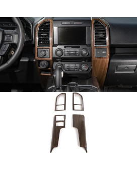 Voodonala for F-150 2015-2020 Wood Color Central Control Cover Frame Trim for Ford F150 2015 2016 2017 2018 2019 2020,2017-2022 F250/F350/F450/F550 King Ranch Lariat, Platinum