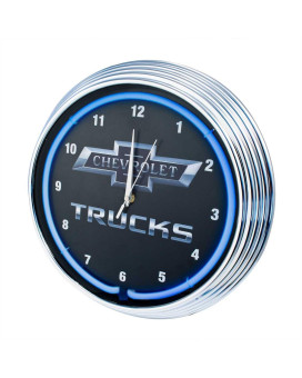 Neonetics Chevy Trucks Bowtie Log Neon Light Up Wall Clock 15-Inch