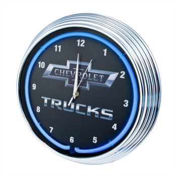 Neonetics Chevy Trucks Bowtie Log Neon Light Up Wall Clock 15-Inch