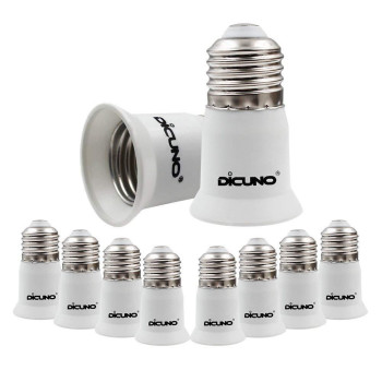DiCUNO E26 to E26 3CM/1.2 Inch Socket Extender, E26 to E26 Lamp Bulb Socket Extension, Lamp Holder Adapter, 10-Pack