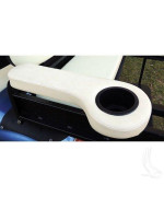 Universal Golf Cart Rear Seat Arm Rests with Cup Holders - WHITE
