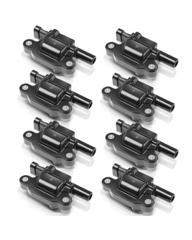 YHTAUTO Set of 8 Square Ignition Coil Pack Replacement for Chevrolet Silverado Suburban Express Avalanche Camaro, GMC Cadillac CTS Buick Hummer Isuzu Pontiac Saab Models, Replace 12611424