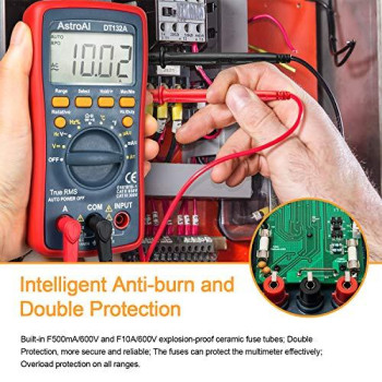 AstroAI Digital Multimeter TRMS 4000 Counts with DC AC voltmeter and Auto-Ranging Fast Accurately Measures Voltage, Current, Resistance, Capacitance, Temperature, Continuity, Frequency and Duty-Cycle.