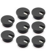 HJ garden 8pcs 1-12 inch Desk Wire cord cable grommets Hole cover for Office Pc Desk cable cord Organizer Plastic cover Black