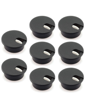 HJ garden 8pcs 1-12 inch Desk Wire cord cable grommets Hole cover for Office Pc Desk cable cord Organizer Plastic cover Black