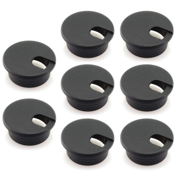 HJ garden 8pcs 1-12 inch Desk Wire cord cable grommets Hole cover for Office Pc Desk cable cord Organizer Plastic cover Black