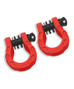 gearAmerica Mega D Ring Shackles - 68,000 lbs capacity, Stronger Than 34 D Rings -Tow Shackle, 78 Pin Washers - Securely connect Tow Strap or Winch Rope for Off-Road Recovery - Red, 2-Pack