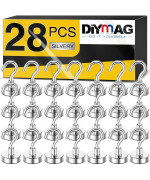DIYMAG Neodymium 28 Pack Magnetic Hooks, Facilitate Hook for Cruise, Home, Kitchen, Workplace, Office and Garage