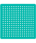 gorilla grip Patented Shower Stall Mat, 21x21, Machine Washable, Square Bathroom Bath Tub Mats for Stand up Showers and Small Bathtubs, Drain Holes Keep Floor clean, Suction cups, Turquoise Opaque