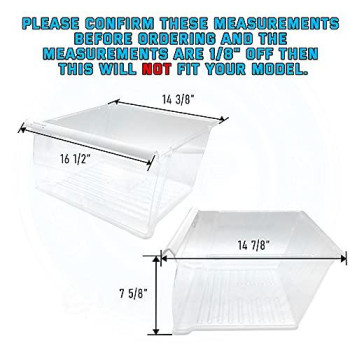 Upgraded Lifetime Appliance Parts 2188656 Crisper Bin (Upper) Compatible with Whirlpool Refrigerator | Fridge Drawers | Kenmore Refrigerator Parts | Whirlpool Shelf Replacement - WP2188656