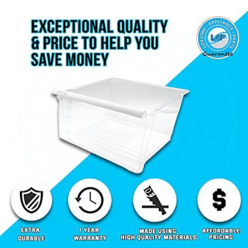 Upgraded Lifetime Appliance Parts 2188656 Crisper Bin (Upper) Compatible with Whirlpool Refrigerator | Fridge Drawers | Kenmore Refrigerator Parts | Whirlpool Shelf Replacement - WP2188656