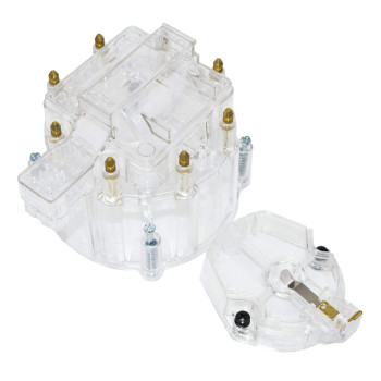 A-Team Performance - HEI OEM Distributor Cap, Rotor and Coil Cover Kit 8-Cylinder Clear